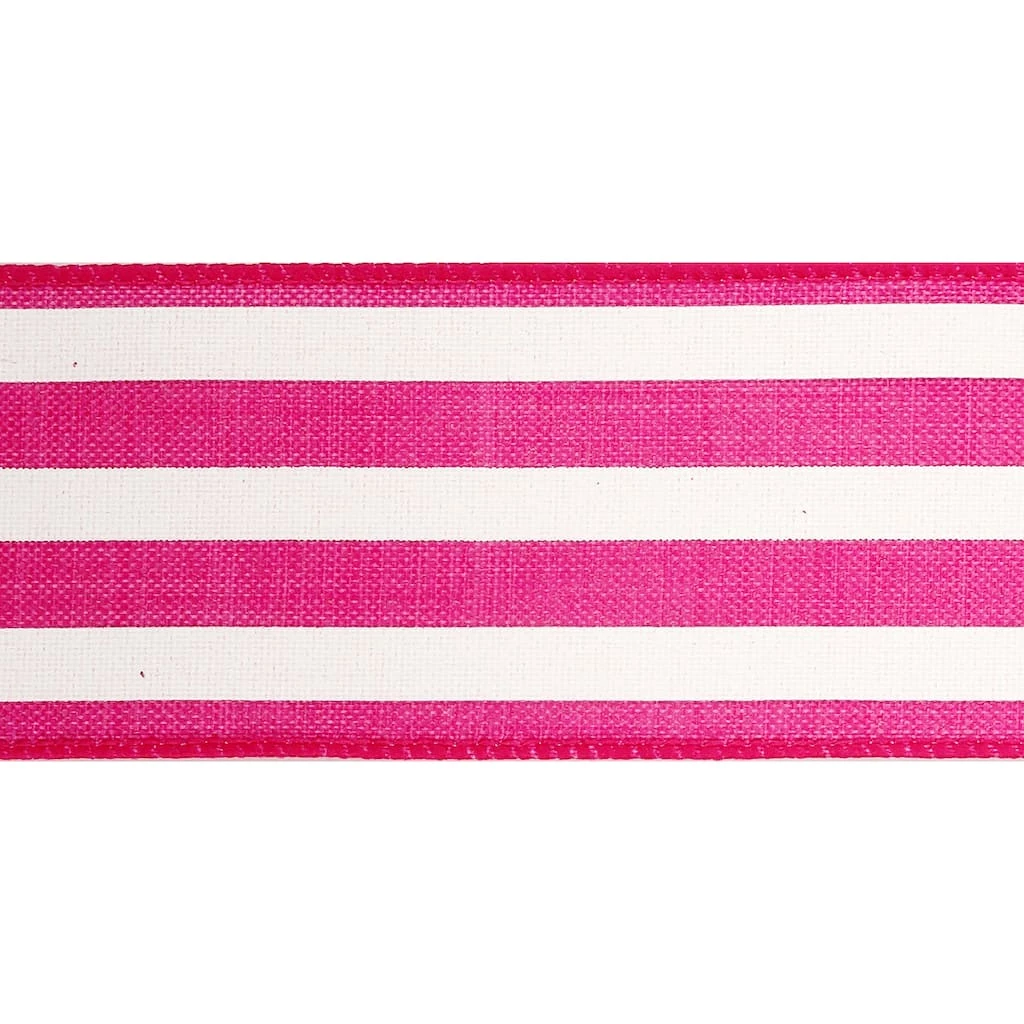 Best Sale 🛒 2.5" Faux Linen Wired Thick Striped Ribbon by Celebrate It™ Décor 🤩 3 Best Sale 🛒 2.5" Faux Linen Wired Thick Striped Ribbon by Celebrate It™ Décor 🤩 - Image 3