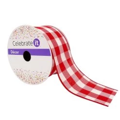 Promo 🔥 2.5" Buffalo Check Wired Ribbon by Celebrate It™ Décor 😍