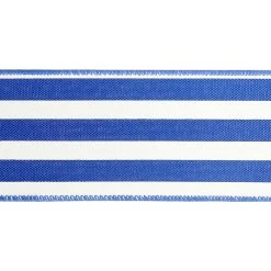 New 🛒 12 Pack: 2.5" Faux Linen Wired Thick Striped Ribbon by Celebrate It™ Décor 🎁 -Celebrate It Sales Shop 10659046 3 1