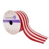 Outlet ⌛ 12 Pack: 2.5" Faux Linen Wired Thick Striped Ribbon by Celebrate It™ Décor 👍