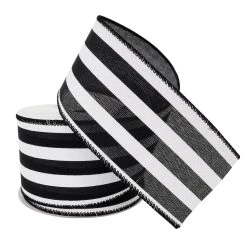 Top 10 🤩 2.5" Black Stripe Faux Linen Wired Ribbon by Celebrate It™ 🤩 -Celebrate It Sales Shop 10659057 2