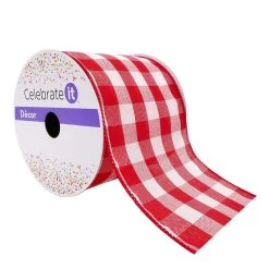 Buy 🥰 12 Pack: 4" Buffalo Check Wired Ribbon by Celebrate It™ 🔥