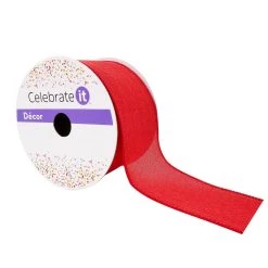 Buy 😀 12 Pack: 2.5" Faux Linen Wired Ribbon by Celebrate It™ ❤️