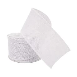 Cheapest ❤️ 2.5" White Faux Burlap Wired Ribbon by Celebrate It™ ❤️ -Celebrate It Sales Shop 10659063 2