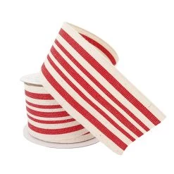Top 10 🎁 12 Pack: 2.5" Stripe Faux Cotton Wired Ribbon by Celebrate It™ 😀 -Celebrate It Sales Shop 10659064 2 1