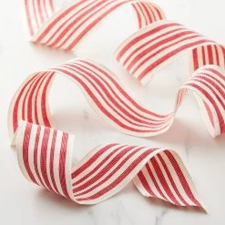 Top 10 🎁 2.5" Red & Ivory Stripe Faux Cotton Wired Ribbon by Celebrate It™ ✔️ -Celebrate It Sales Shop 10659064 20