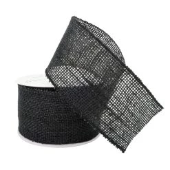 Outlet 🌟 2.5" Black Faux Burlap Wired Ribbon by Celebrate It™ 💯 6 Outlet 🌟 2.5" Black Faux Burlap Wired Ribbon by Celebrate It™ 💯 -Celebrate It Sales Shop 10659065 2