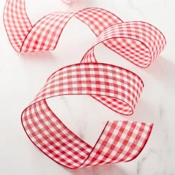 Coupon 😉 2.5" Red & White Gingham Wired Ribbon by Celebrate It™ 😀 -Celebrate It Sales Shop 10659066 20