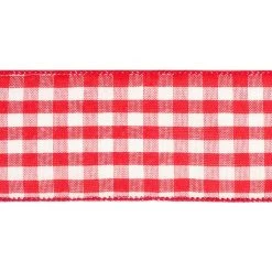 Coupon 😉 2.5" Red & White Gingham Wired Ribbon by Celebrate It™ 😀 -Celebrate It Sales Shop 10659066 3