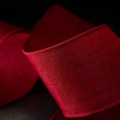 Brand new 🎁 2.5" Red Faux Linen Wired Ribbon by Celebrate It™ 🌟 -Celebrate It Sales Shop 10659070 20