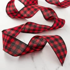 Hot Sale 😀 2.5" Red & Black Buffalo Check Wired Ribbon by Celebrate It™ 🔔 -Celebrate It Sales Shop 10659071 20