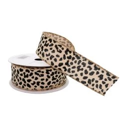 Top 10 🧨 12 Pack: 1.5" Cheetah Faux Linen Wired Ribbon by Celebrate It™ 🔥 -Celebrate It Sales Shop 10659080 2 1