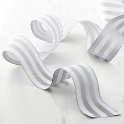 Buy 🥰 2.5" Faux Linen Wired Thick Striped Ribbon by Celebrate It™ Décor 🌟 -Celebrate It Sales Shop 10659082 20