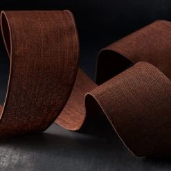 Best Pirce 😍 2.5" Brown Faux Linen Wired Ribbon by Celebrate It™ Décor ✔️ -Celebrate It Sales Shop 10659083 20