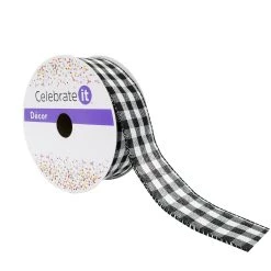 Deals ❤️ 12 Pack: 1.5" Gingham Wired Ribbon by Celebrate It™ Décor 🔥