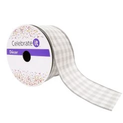 Outlet 🎉 2.5" Gingham Wired Ribbon by Celebrate It™ Décor 👍