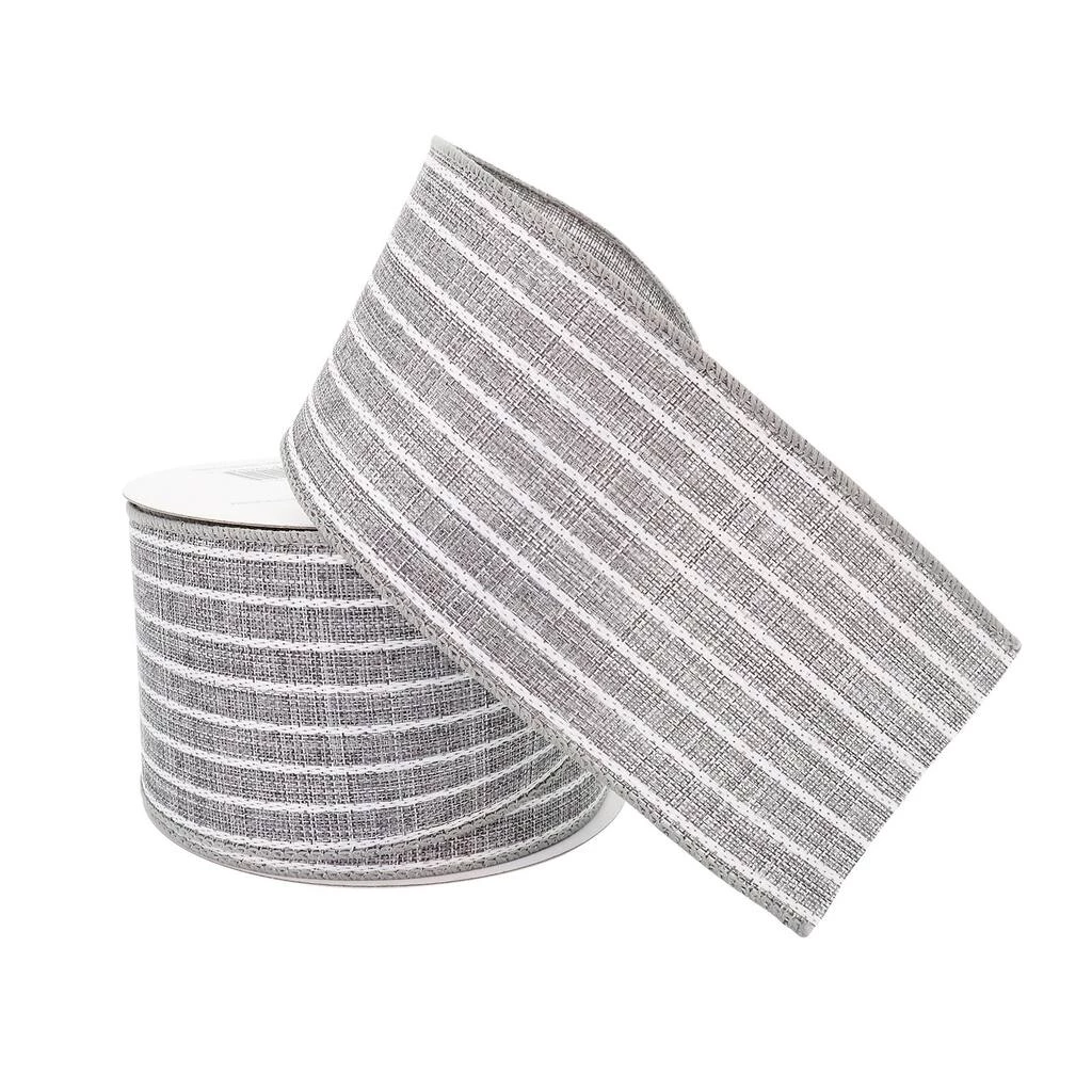 Best reviews of 😀 2.5" Faux Linen Wired Pinstripe Ribbon by Celebrate It™ Décor 😀 4 Best reviews of 😀 2.5" Faux Linen Wired Pinstripe Ribbon by Celebrate It™ Décor 😀 - Image 4