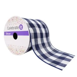 Flash Sale 🎁 4" Buffalo Check Wired Ribbon by Celebrate It™ Décor 😀