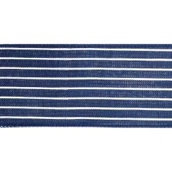 Best Sale ❤️ 12 Pack: 2.5" Faux Linen Wired Pinstripe Ribbon by Celebrate It™ Décor ✔️ -Celebrate It Sales Shop 10659098 3 1