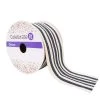 Promo ✔️ 12 Pack: 2.5" Faux Cotton Wired Striped Ribbon by Celebrate It™ Décor 🎉