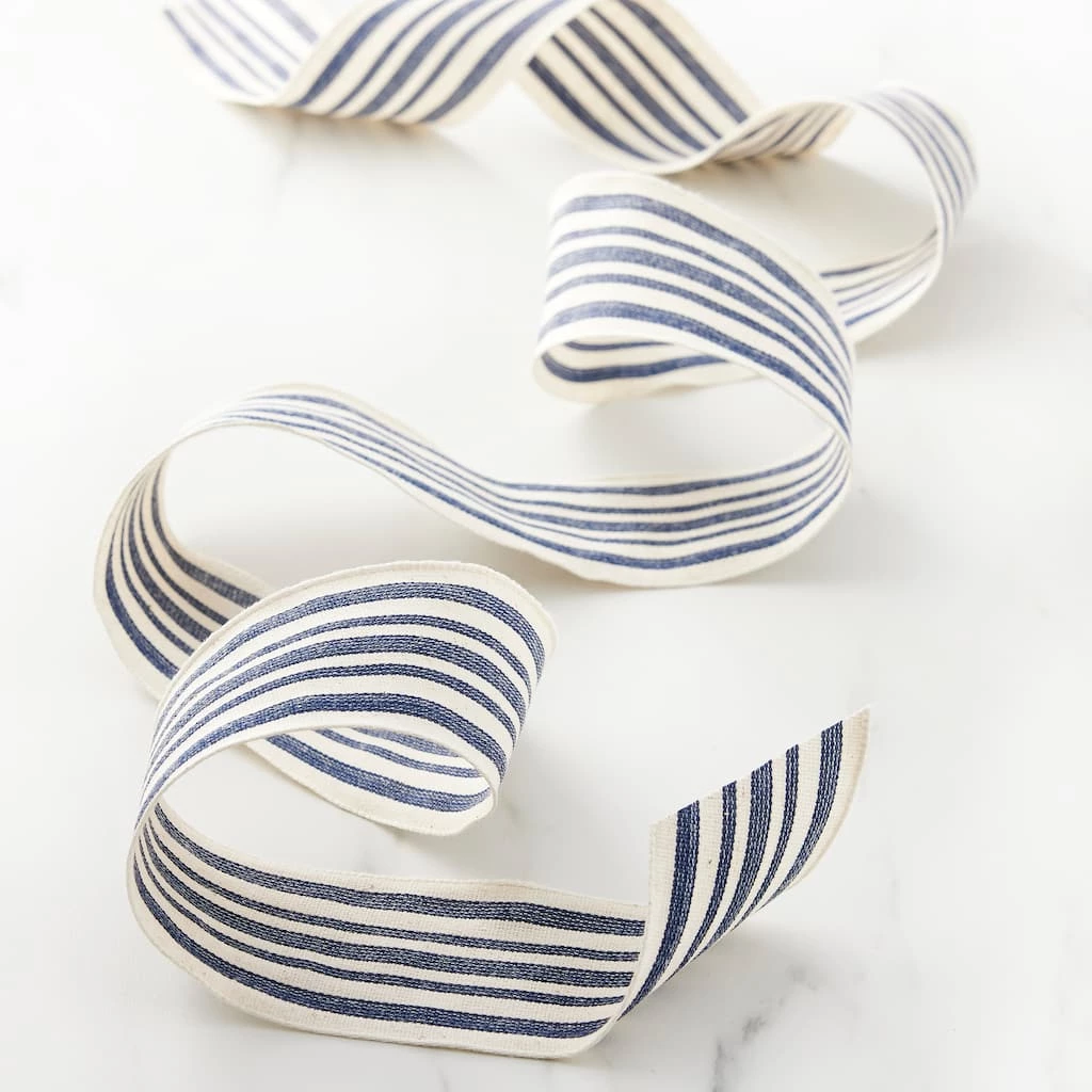 Buy ⌛ 2.5" Faux Cotton Wired Striped Ribbon by Celebrate It™ Décor 😉 2 Buy ⌛ 2.5" Faux Cotton Wired Striped Ribbon by Celebrate It™ Décor 😉 - Image 2