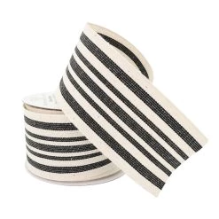 Brand new 🥰 2.5" Faux Cotton Wired Striped Ribbon by Celebrate It™ Décor 👍 -Celebrate It Sales Shop 10659108 2