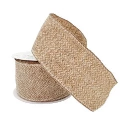 Wholesale 🛒 12 Pack: 2.5" Wired Herringbone Ribbon by Celebrate It™ Décor 😉 -Celebrate It Sales Shop 10659109 2 1