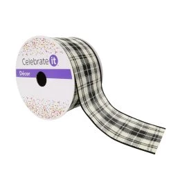 Discount 🔔 2.5" Plaid Wired Ribbon by Celebrate It™ 👍