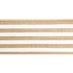 Budget 🤩 2.5" Faux Linen Wired Stripe Ribbon by Celebrate It™ ✔️ -Celebrate It Sales Shop 10659112 3