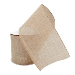 Coupon 🎁 4" Faux Linen Wired Ribbon by Celebrate It™ 🧨 -Celebrate It Sales Shop 10659115 2