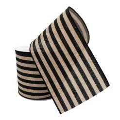 Promo 💯 12 Pack: 4" Faux Linen Wired Stripe Ribbon by Celebrate It™ 🛒 -Celebrate It Sales Shop 10659117 2 1