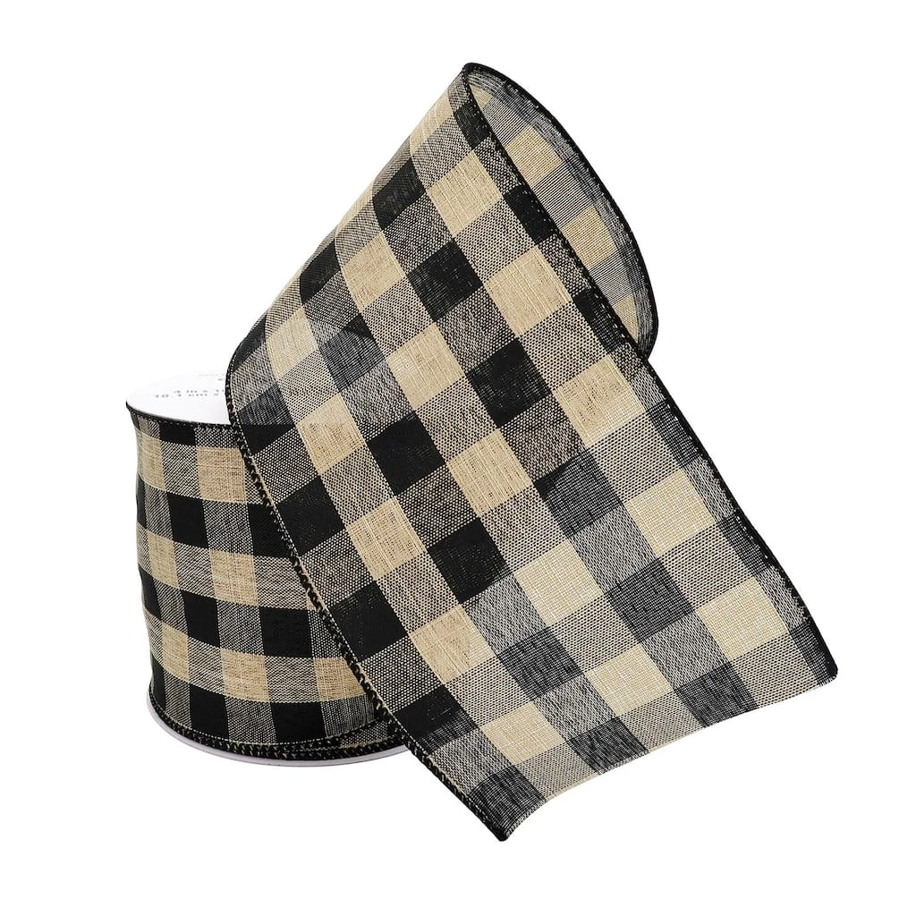 Cheap 😀 12 Pack: 4" Wired Buffalo Check Ribbon by Celebrate It™ Décor ✔️ 4 Cheap 😀 12 Pack: 4" Wired Buffalo Check Ribbon by Celebrate It™ Décor ✔️ - Image 4