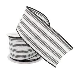 Top 10 🥰 2.5" Faux Linen Wired Stripe Ribbon by Celebrate It™ 🔥 -Celebrate It Sales Shop 10659131 2
