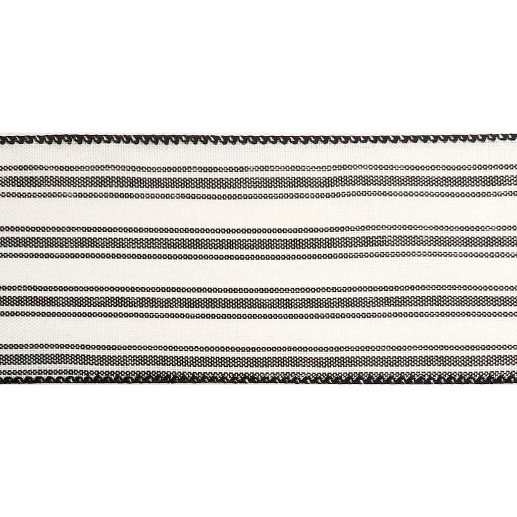 Wholesale 🧨 12 Pack: 2.5" Faux Linen Wired Stripe Ribbon by Celebrate It™ 🌟 3 Wholesale 🧨 12 Pack: 2.5" Faux Linen Wired Stripe Ribbon by Celebrate It™ 🌟 - Image 3