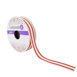 Buy 🔥 5/8" Grosgrain Red Stripe Ribbon by Celebrate It™ ❤️