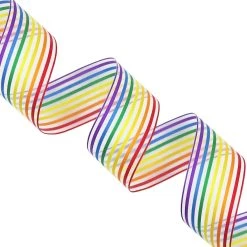 Hot Sale 🔔 1.5" Sheer Wired Rainbow Striped Ribbon by Celebrate It™ 360°™ 🔔 -Celebrate It Sales Shop 10659266 3