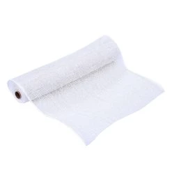 Flash Sale ⌛ 21" White Poly Burlap Mesh by Celebrate It™ ⭐