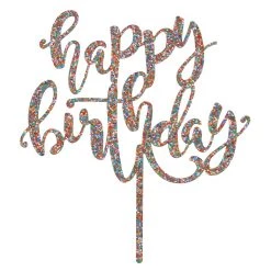 Best Sale ✨ Multicolor Glitter Happy 🎂 Birthday Cake Topper by Celebrate It™ ⌛