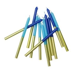 Best Pirce 😍 12 Packs: 12 ct. (144 total) Gold Dipped Blue 🎂 Birthday Candles by Celebrate It™ 🥰
