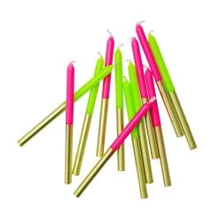 Coupon 🥰 12 Packs: 12 ct. (144 total) Gold Dipped Pink & Green 🎂 Birthday Candles by Celebrate It™ 🧨