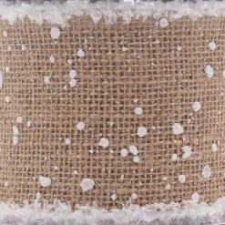 Flash Sale 😀 3.5" Burlap Wire Snow Ribbon by Celebrate It™ 🎁 Christmas ✔️ -Celebrate It Sales Shop 10668781 3