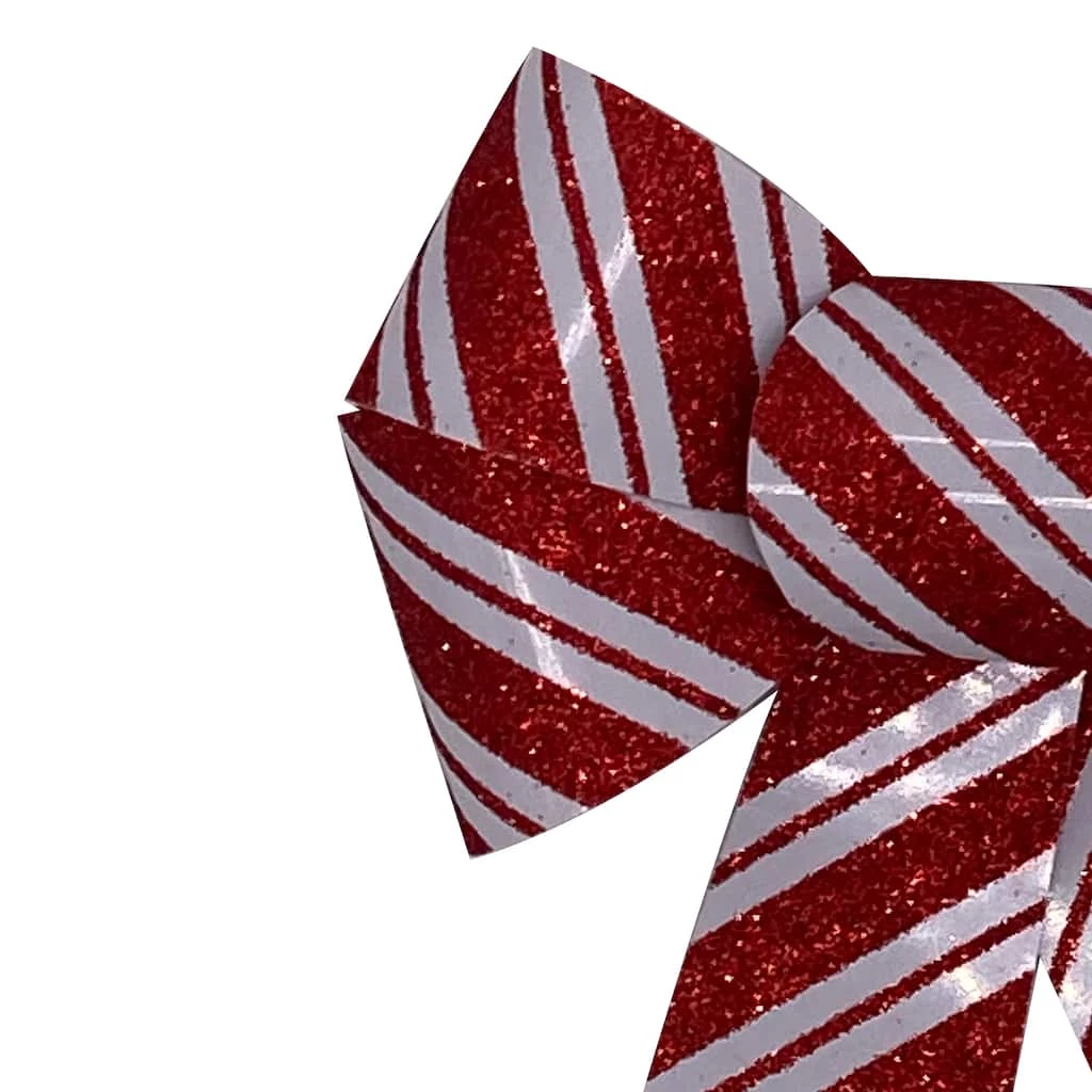 Best Sale π 9" Red & White Glitter π¬ Candy Cane Stripe Bow by Celebrate It™ π Christmas π 2 Best Sale π 9" Red & White Glitter π¬ Candy Cane Stripe Bow by Celebrate It™ π Christmas π - Image 2