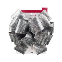 Hot Sale 😉 20.5" Silver Glitter Tree Topper Bow by Celebrate It™ 🎄 Christmas 👏