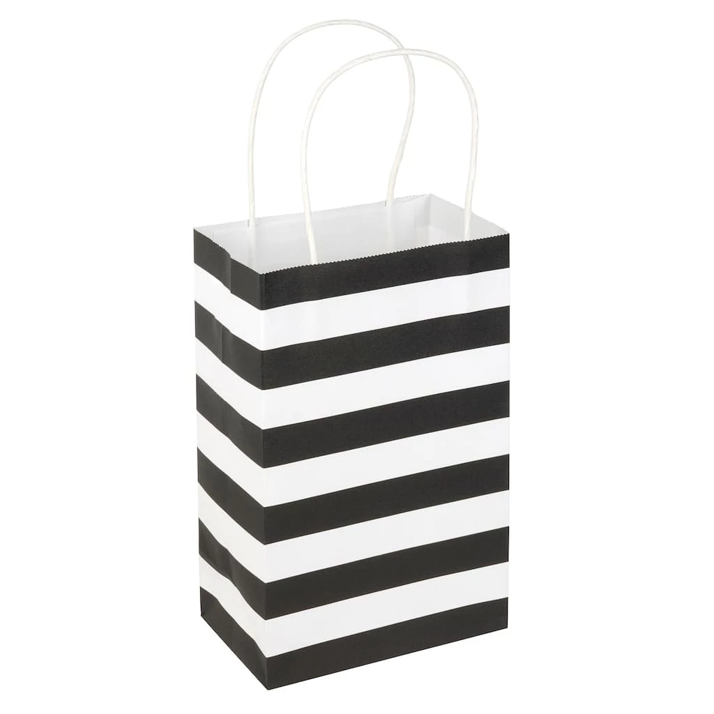 Cheapest 🛒 Small Black & White Striped Gift Bags by Celebrate It™, 13ct. ⭐ 2 Cheapest 🛒 Small Black & White Striped Gift Bags by Celebrate It™, 13ct. ⭐ - Image 2