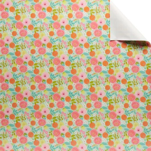Outlet ✨ Mint Floral Gift Wrap by Celebrate It™ 🌟 -Celebrate It Sales Shop 10674743 1