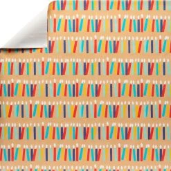 Brand new ⭐ 12 Pack: Kraft Gift Wrap with Candle Print by Celebrate It™ ⭐