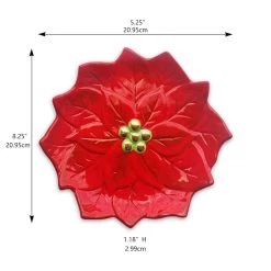 Deals 🛒 8.5" Red Poinsettia Ceramic Appetizer Plate by Celebrate It™ 🎄 Christmas 😉 -Celebrate It Sales Shop 10676981 3