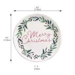 Best Pirce 🔥 8.5" Merry 🎄 Christmas Ceramic Plate by Celebrate It™ ❤️ -Celebrate It Sales Shop 10676996 3