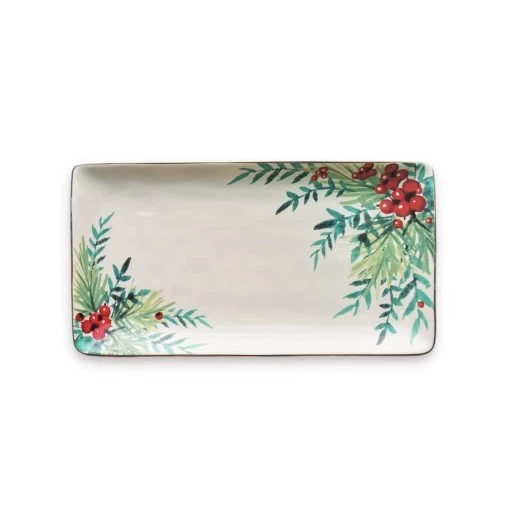 Cheap 💯 14" Leaf & Berry Ceramic Party Platter by Celebrate It™ 🎁 Christmas 🥰 -Celebrate It Sales Shop 10676998 1