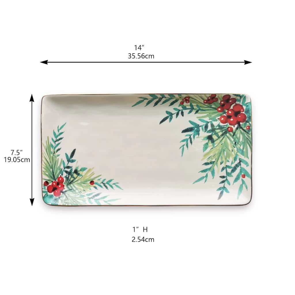 Cheap 💯 14" Leaf & Berry Ceramic Party Platter by Celebrate It™ 🎁 Christmas 🥰 3 Cheap 💯 14" Leaf & Berry Ceramic Party Platter by Celebrate It™ 🎁 Christmas 🥰 - Image 3
